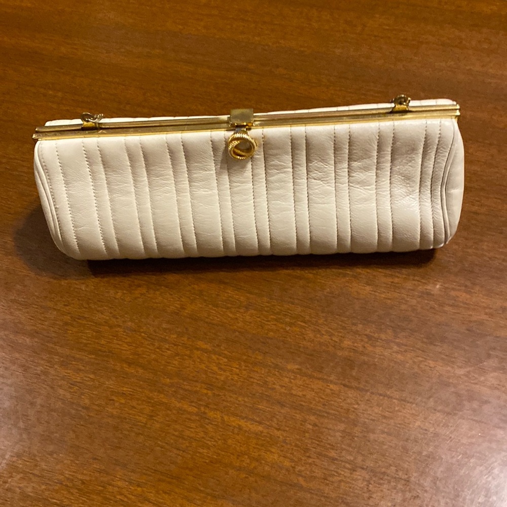 Mm calf skin leather evening clutch